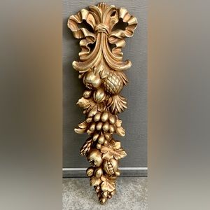 1966 Mid Century Vintage SYROCO Gold Tone Decorative Wall Hanging